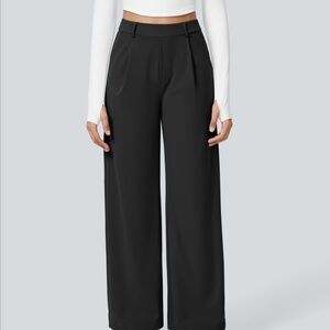 Halara Flex™ High Waisted Zipper Pocket Shirred Straight Leg Work